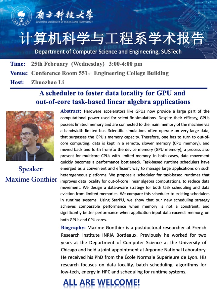 Maxime Gonthier – GPU data locality and out-of-core task scheduling